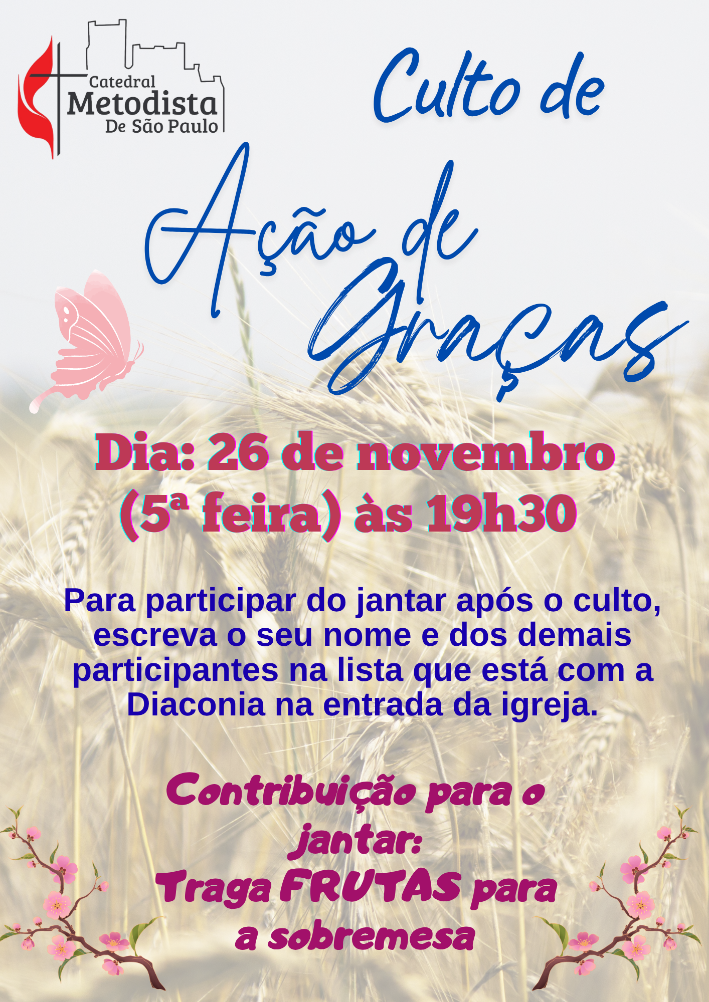 CULTO DE AÇÃO DE GRAÇAS